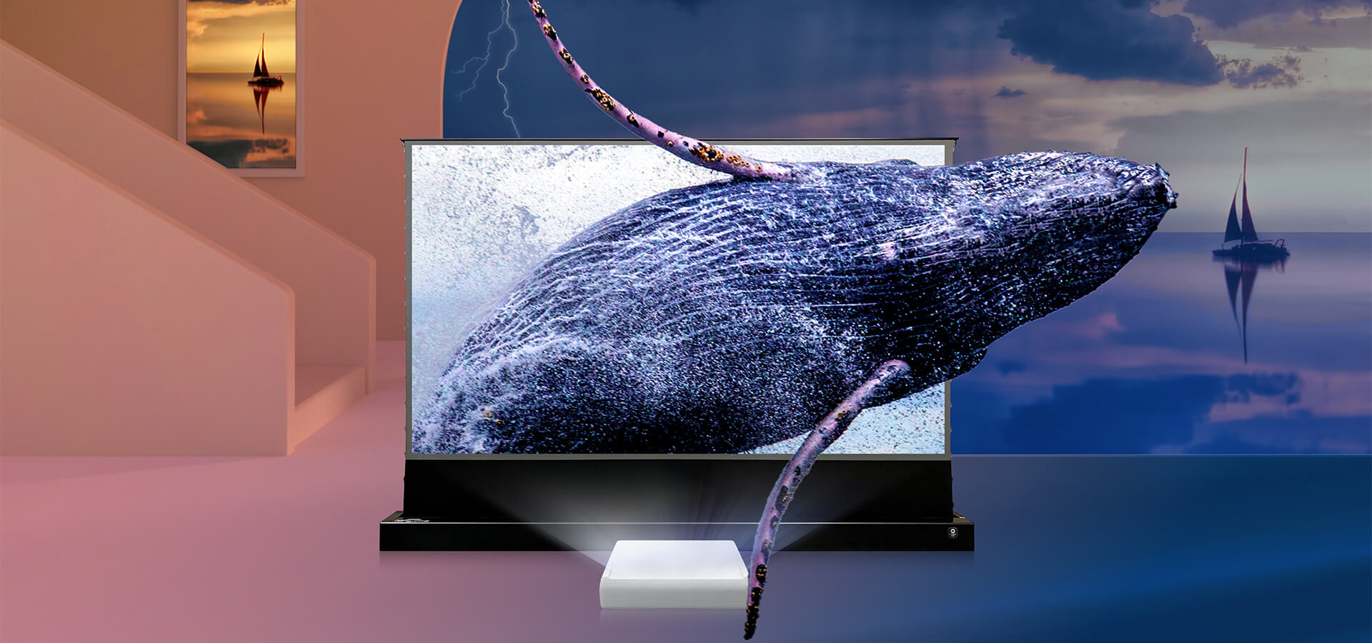 Electric Floor Up Projection Screen image 3