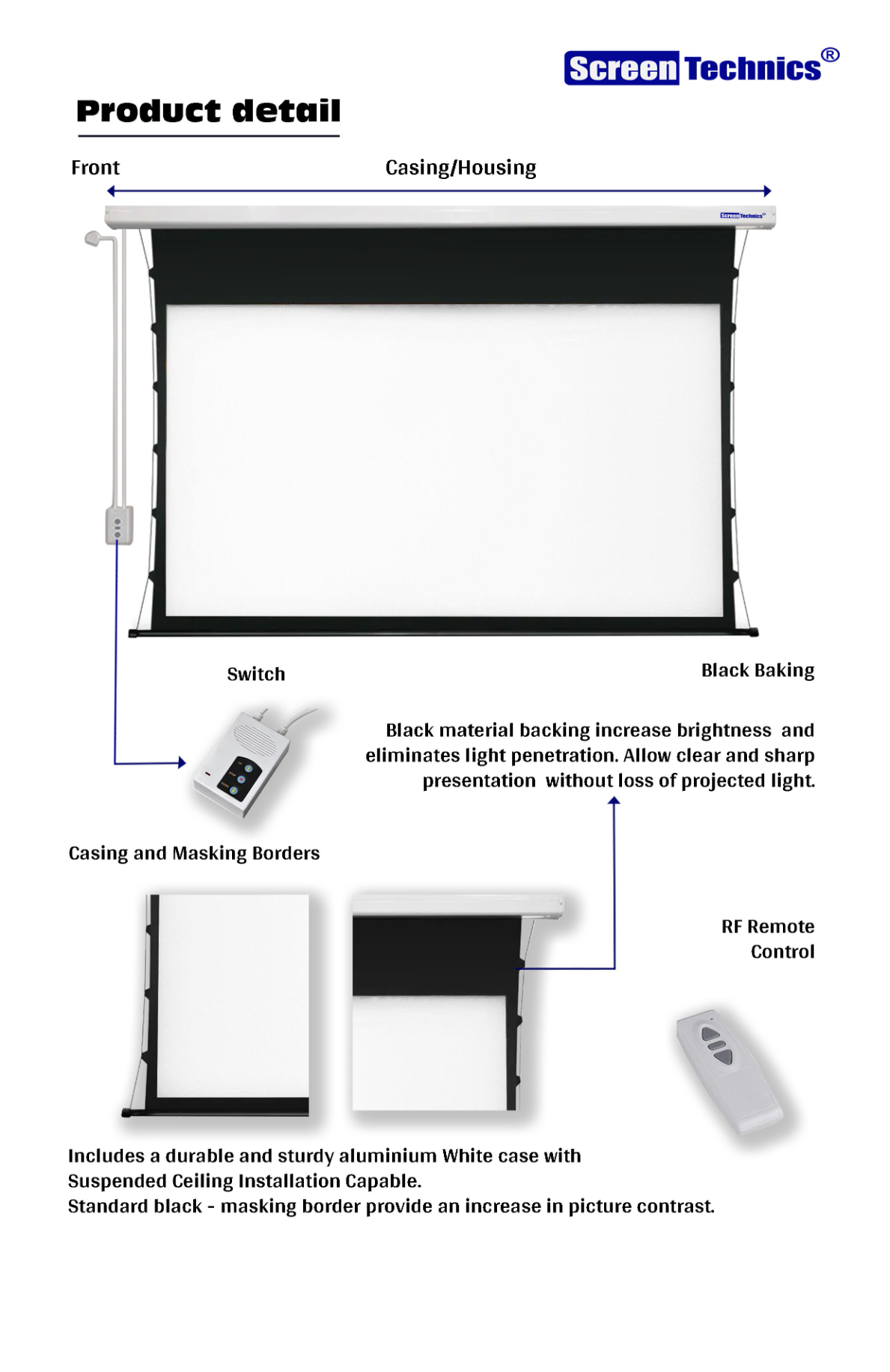 Tab-Tension Projection Screen application image