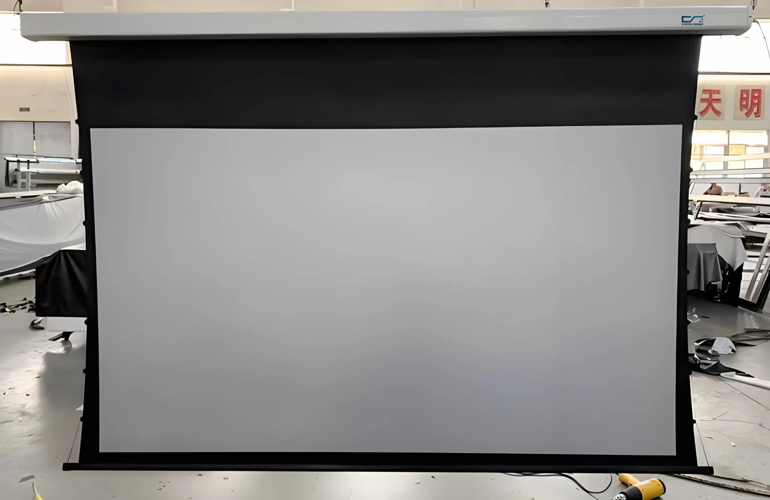 Tab-tension projection screen
